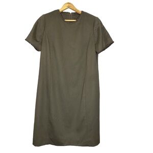 ALG0 of Switzerland Cashmere Soft Brown Sheath Designer Dress Quiet Luxury XL